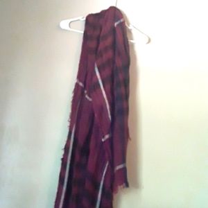 maroon plaid scarf
